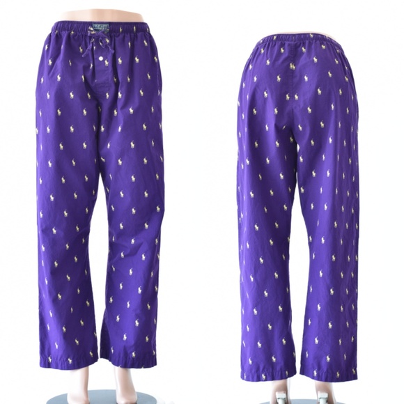 purple polo pajama pants